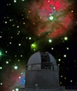 The NOT with IC 2162 in background (c) Jyri Näränen
